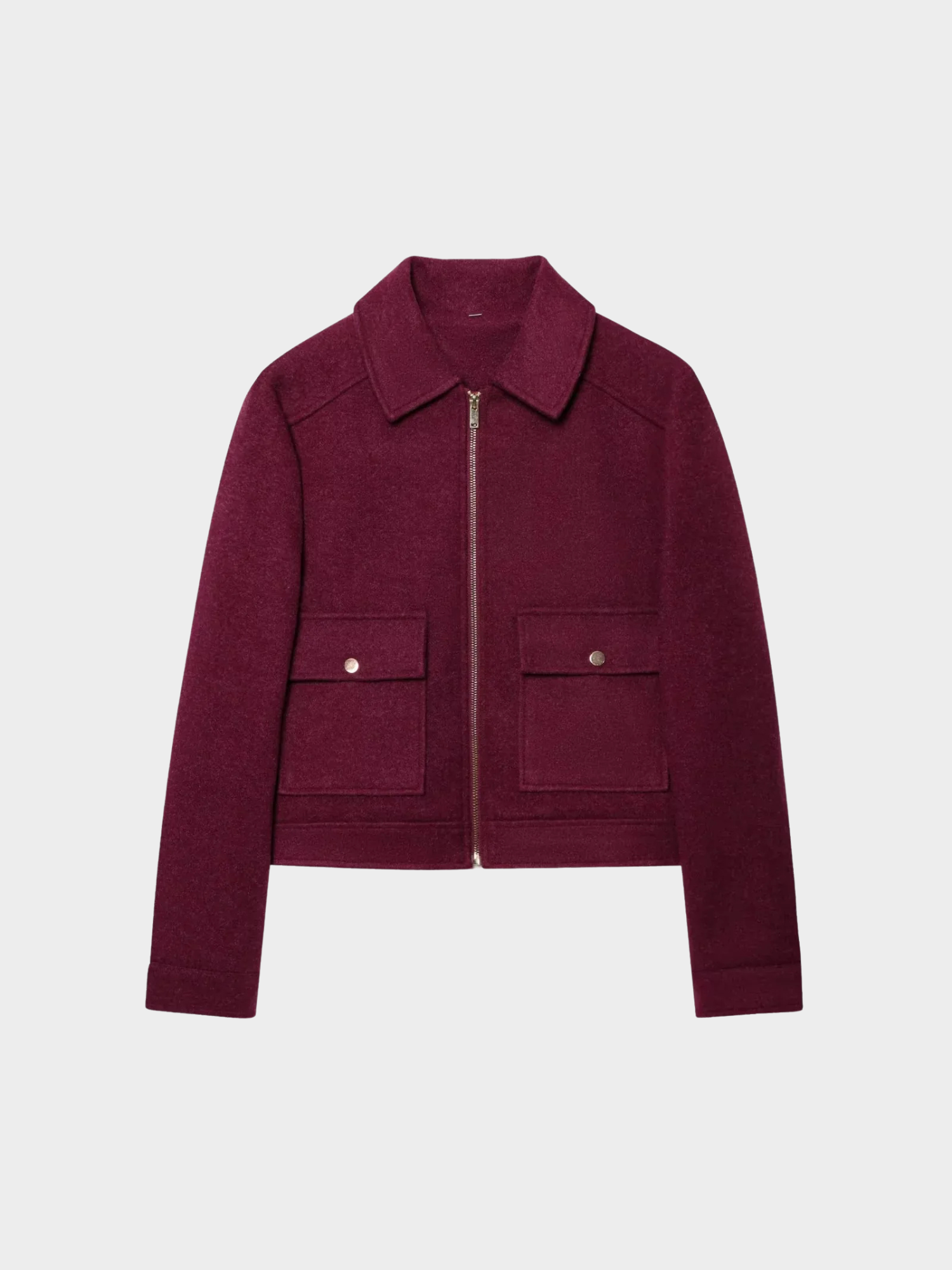 Women’s Zip-Up Jacket with Turn-Down Collar