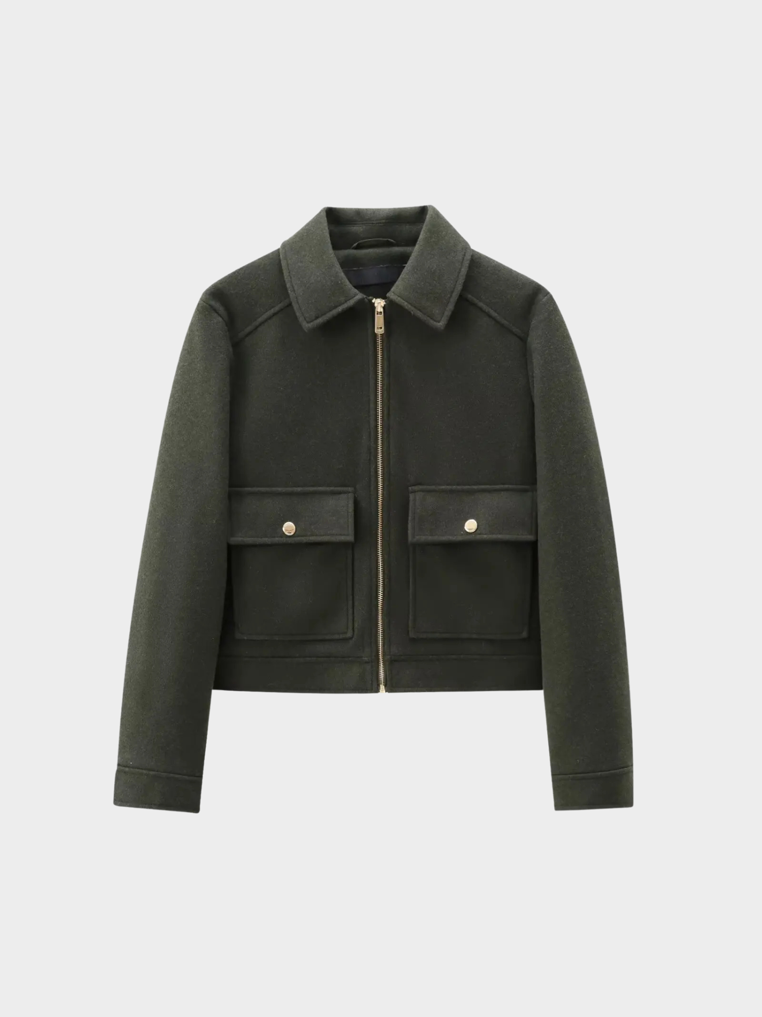 Women’s Zip-Up Jacket with Turn-Down Collar