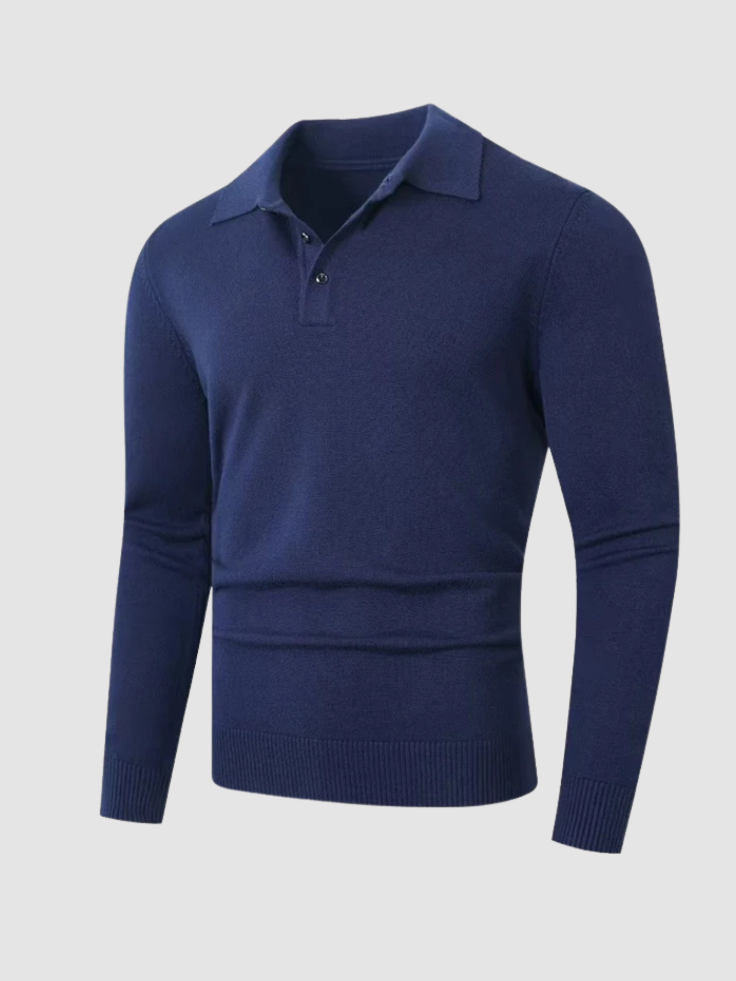 Men’s Polo Collar Zip Sweater – Long Sleeve Knit, Zip Closure