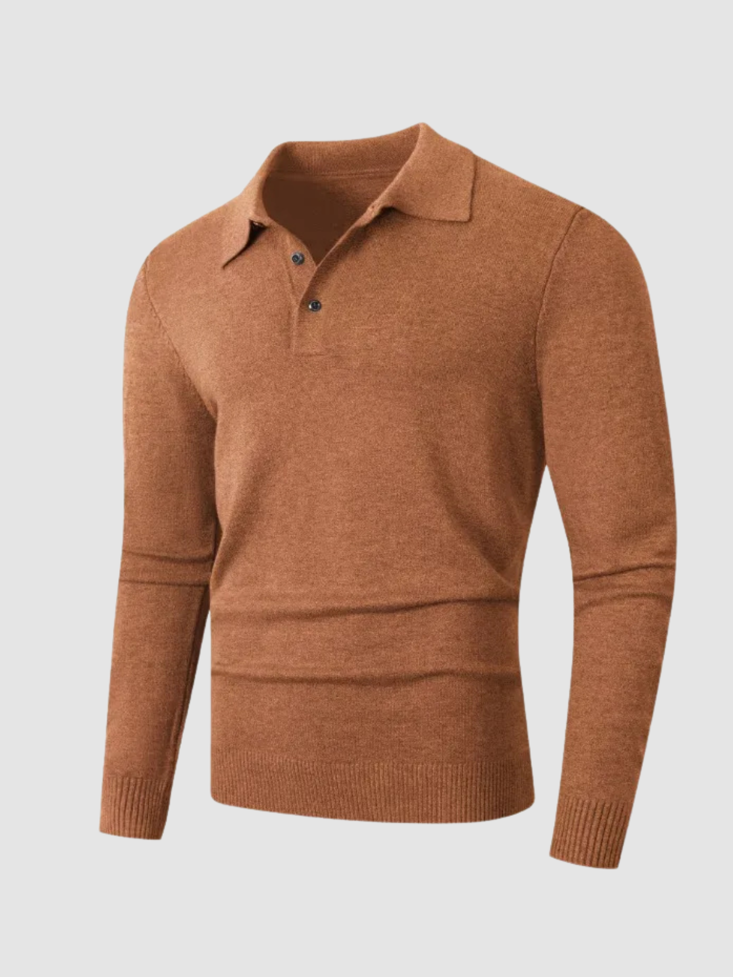 Men’s Polo Collar Zip Sweater – Long Sleeve Knit, Zip Closure