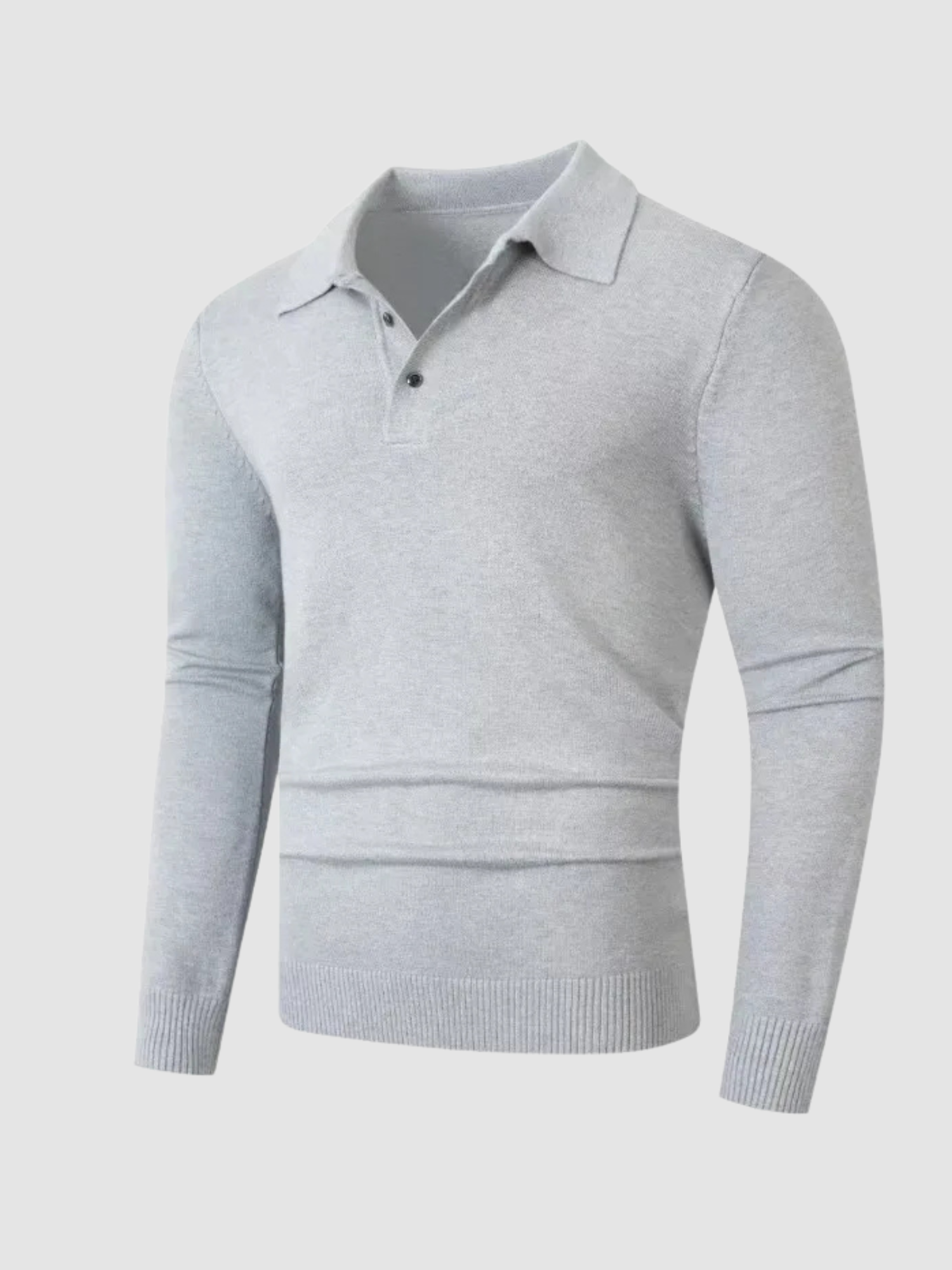 Men’s Polo Collar Zip Sweater – Long Sleeve Knit, Zip Closure