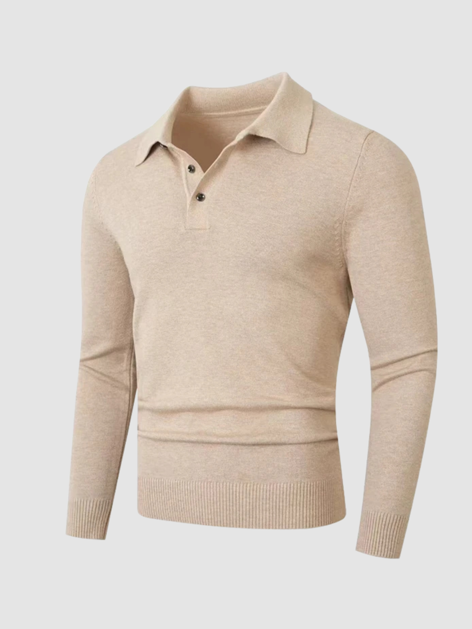 Men’s Polo Collar Zip Sweater – Long Sleeve Knit, Zip Closure