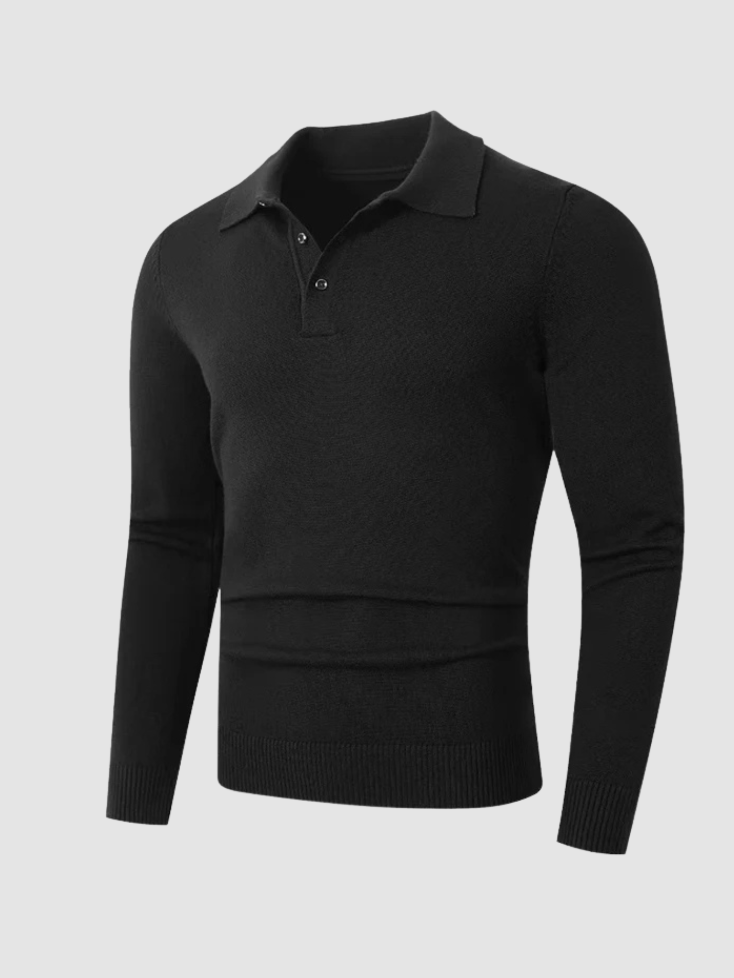 Men’s Polo Collar Zip Sweater – Long Sleeve Knit, Zip Closure