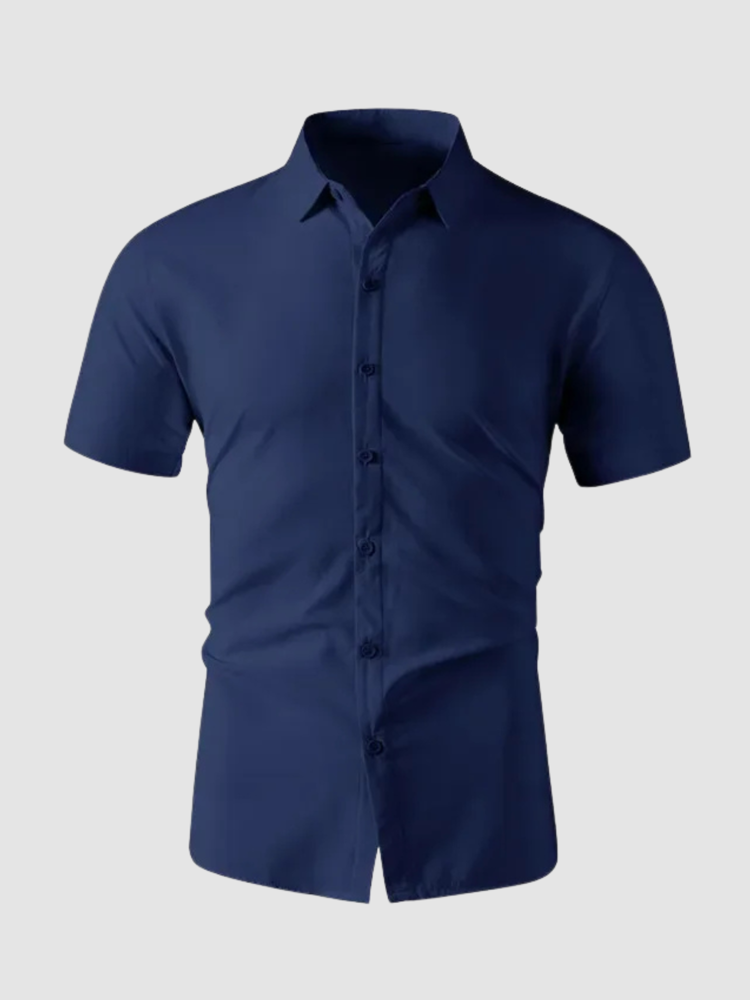 Men’s Button-Up Shirt – Short Sleeve, Collared, Solid Colour