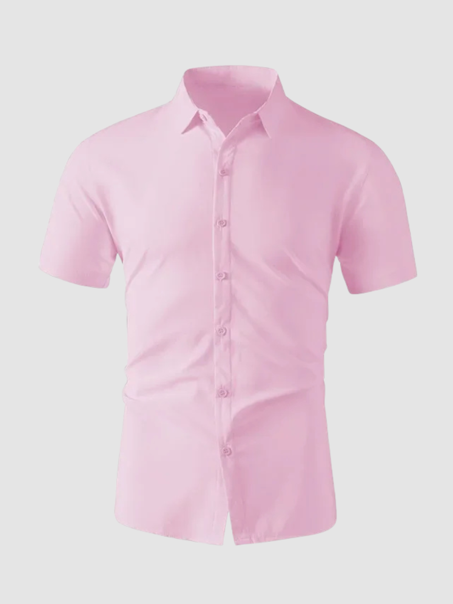 Men’s Button-Up Shirt – Short Sleeve, Collared, Solid Colour
