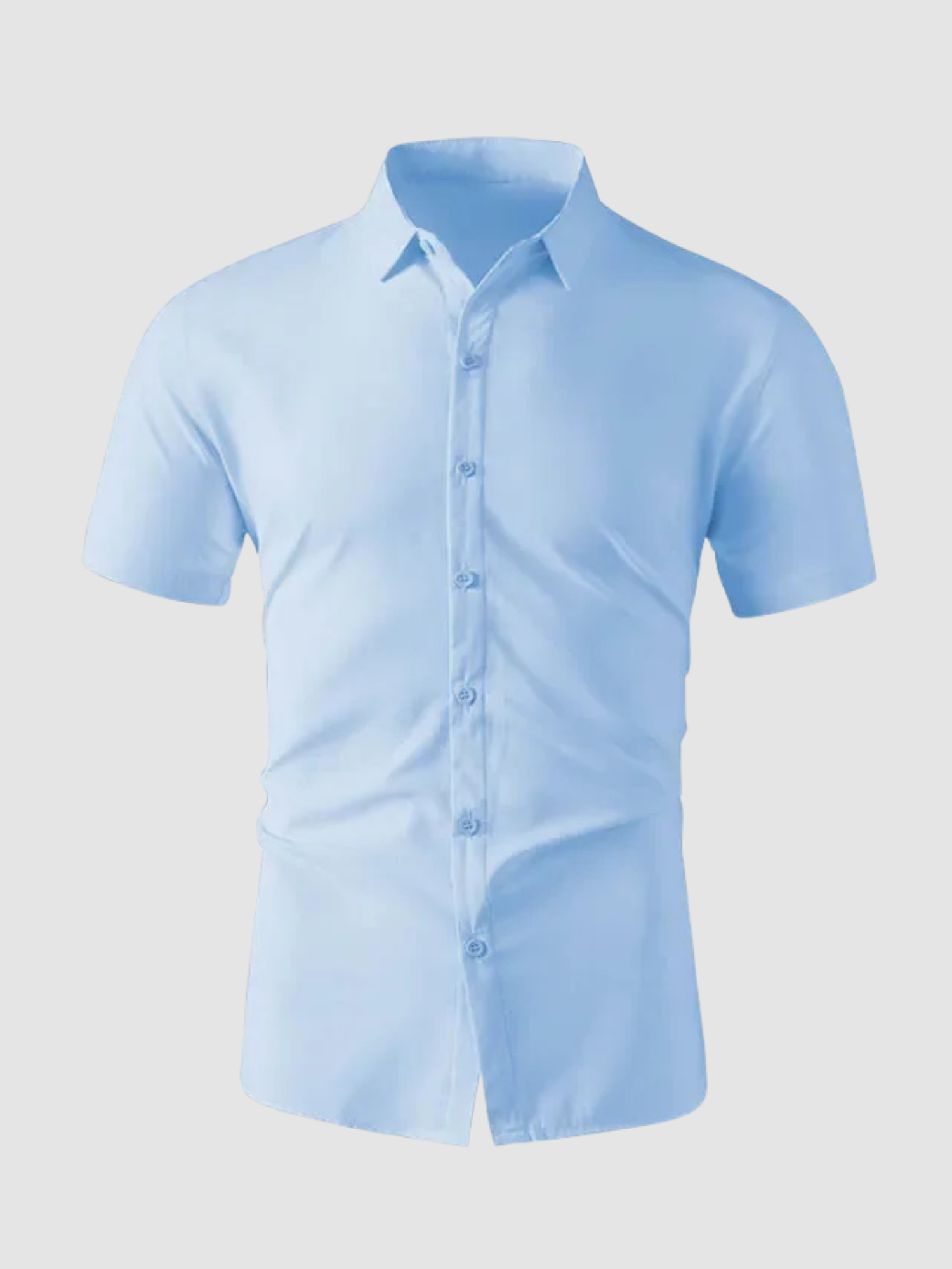 Men’s Button-Up Shirt – Short Sleeve, Collared, Solid Colour