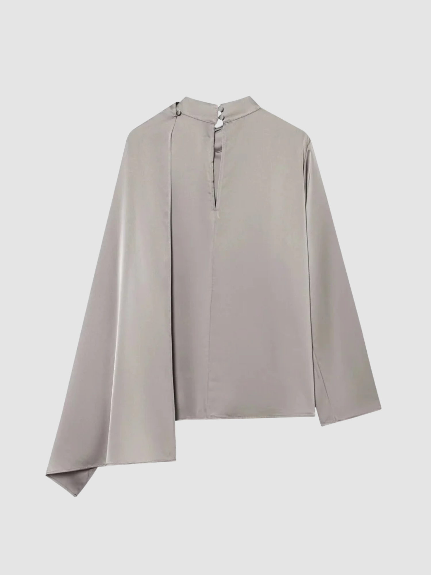 Women’s Draped Top – Long Sleeve, High Neck