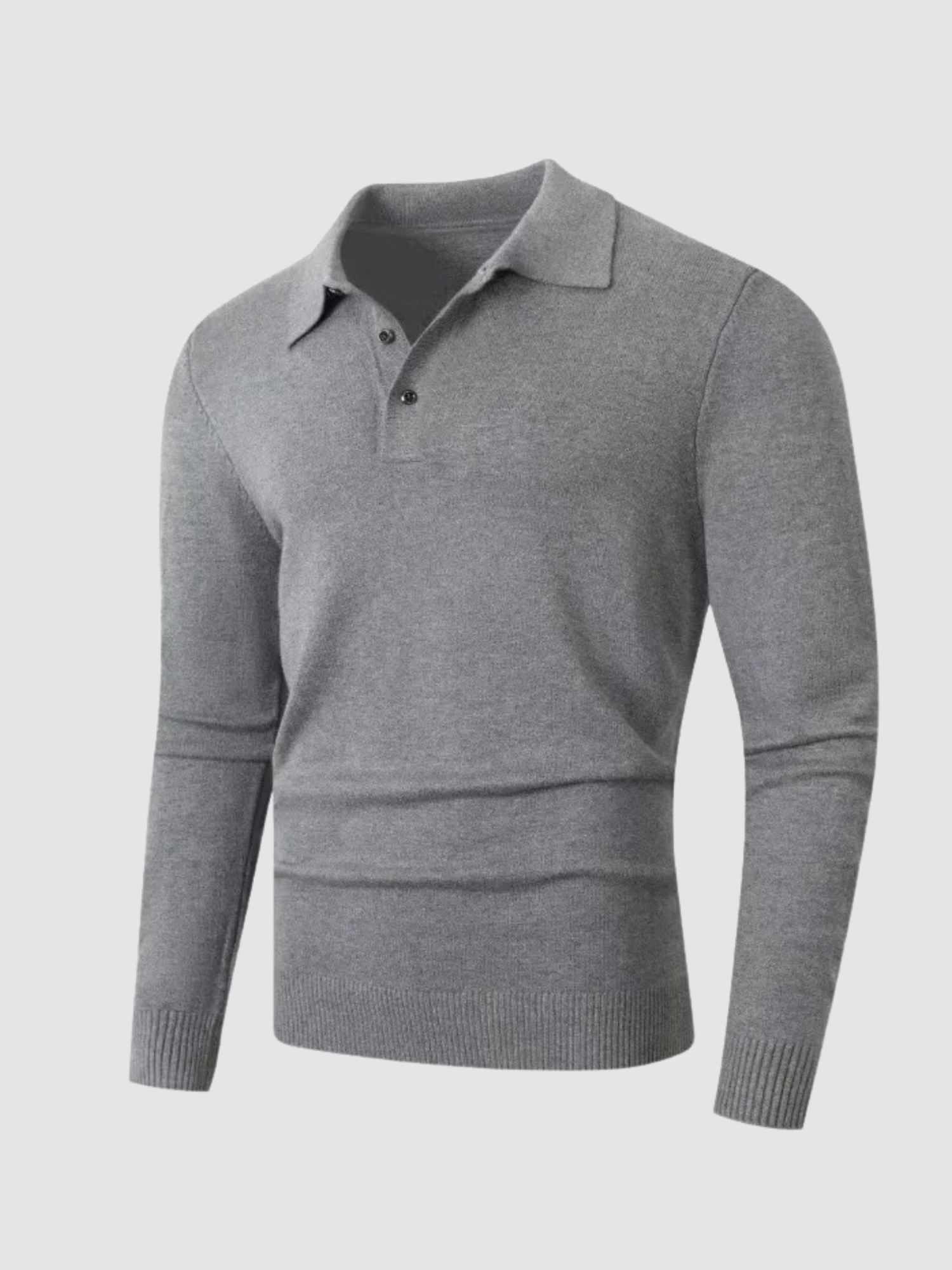 Men’s Polo Collar Zip Sweater – Long Sleeve Knit, Zip Closure