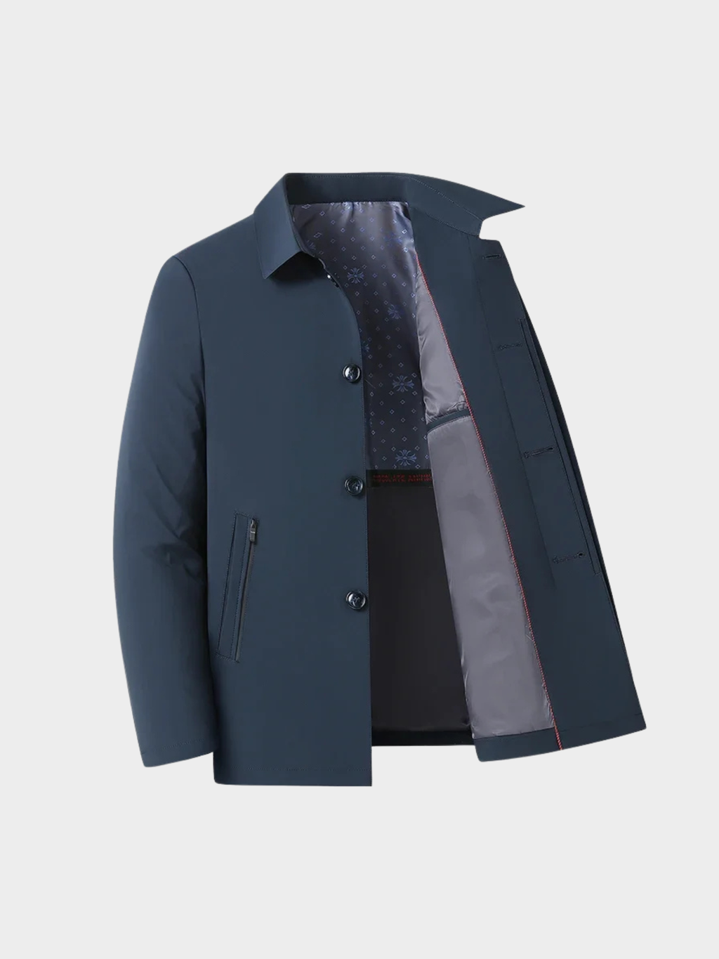 Men’s Zip-Up Jacket with Turn-Down Collar