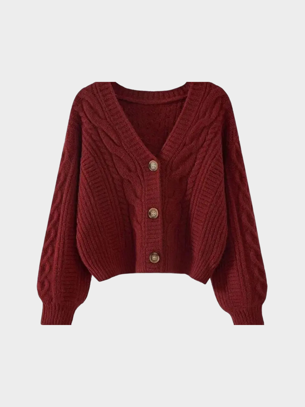 Women’s Cardigan – V-Neck, Button Closure, Long Sleeve