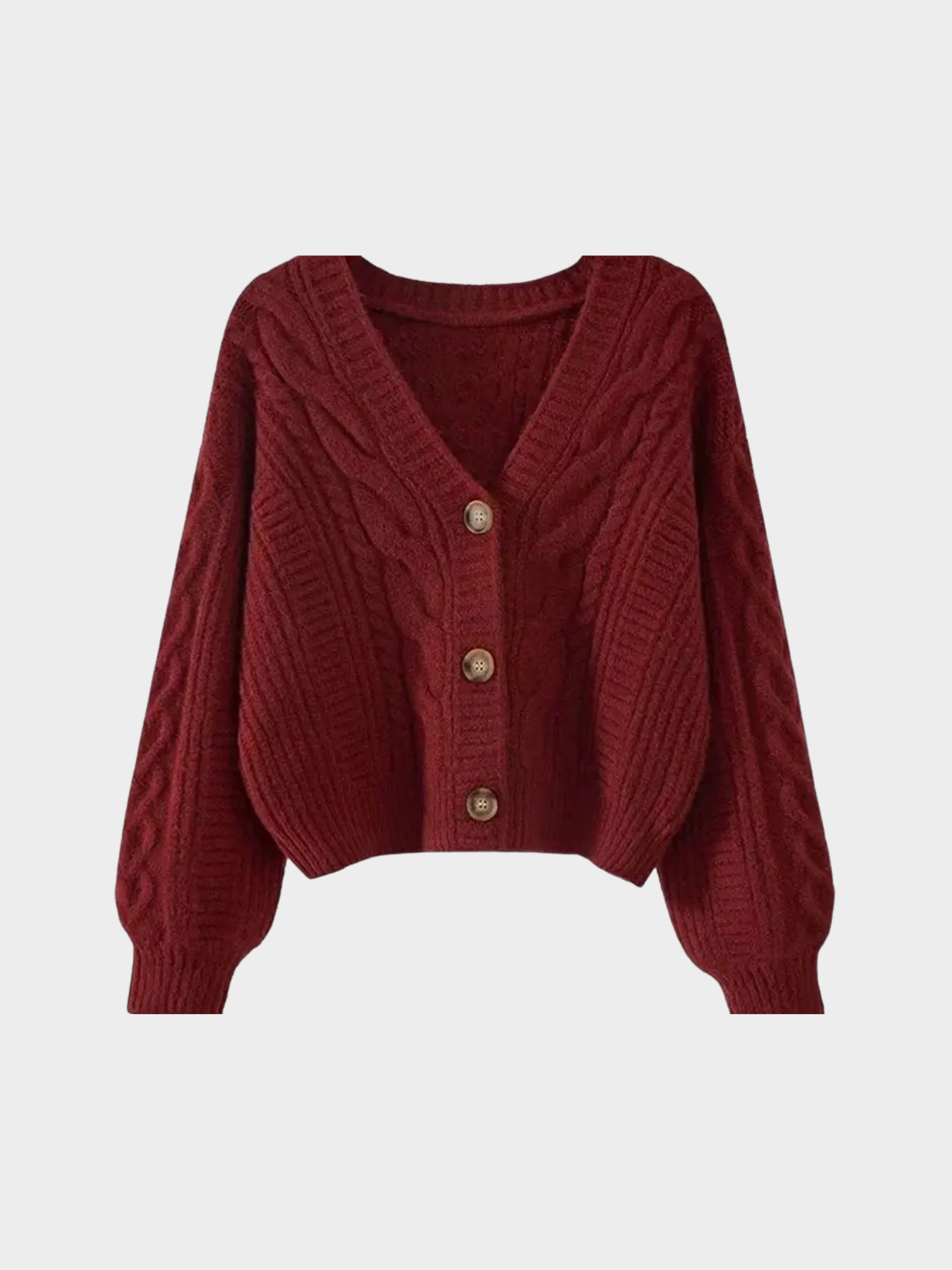 Women’s Knit Cardigan with V-Neck and Button Closure