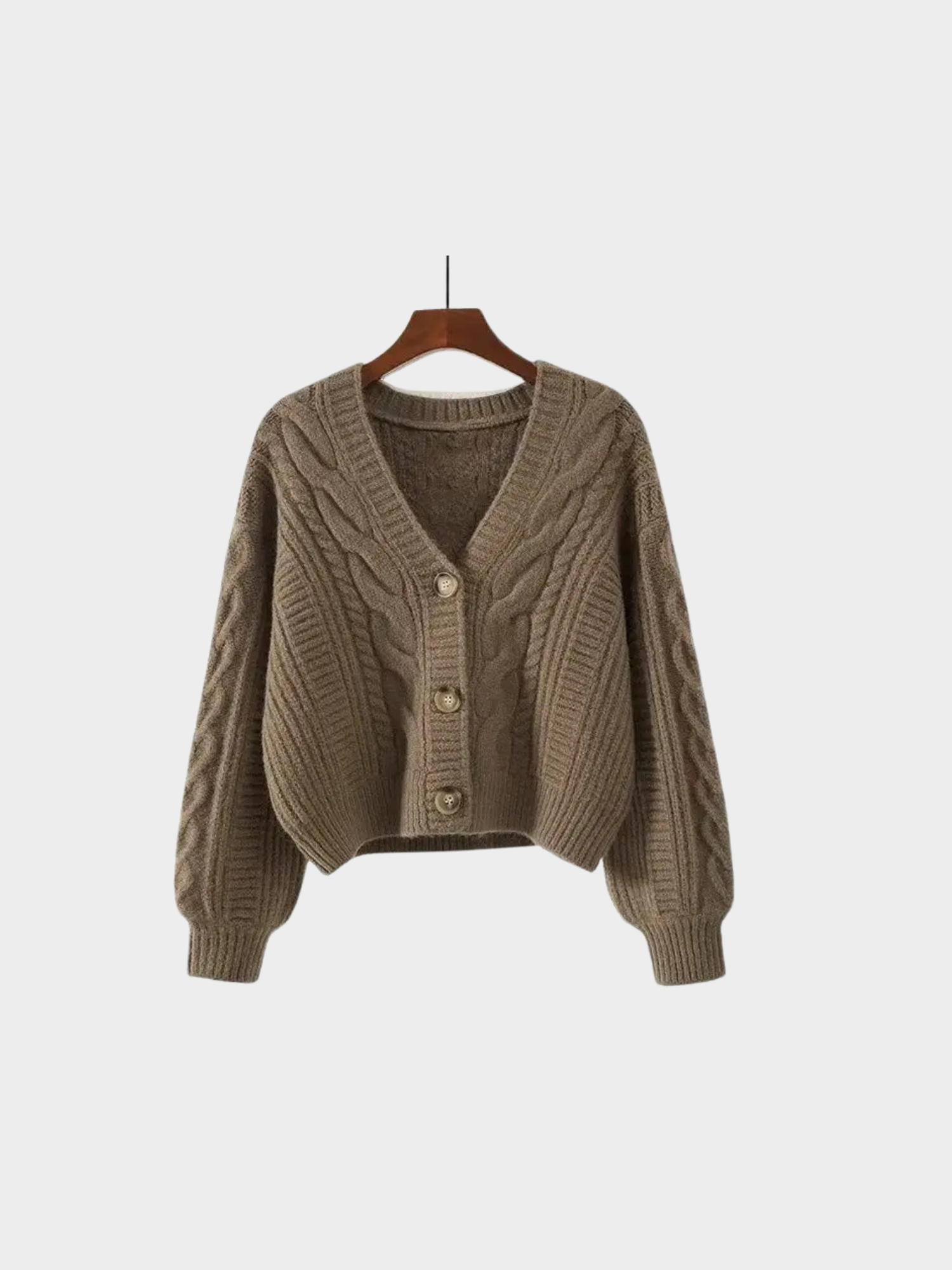 Women’s Knit Cardigan with V-Neck and Button Closure