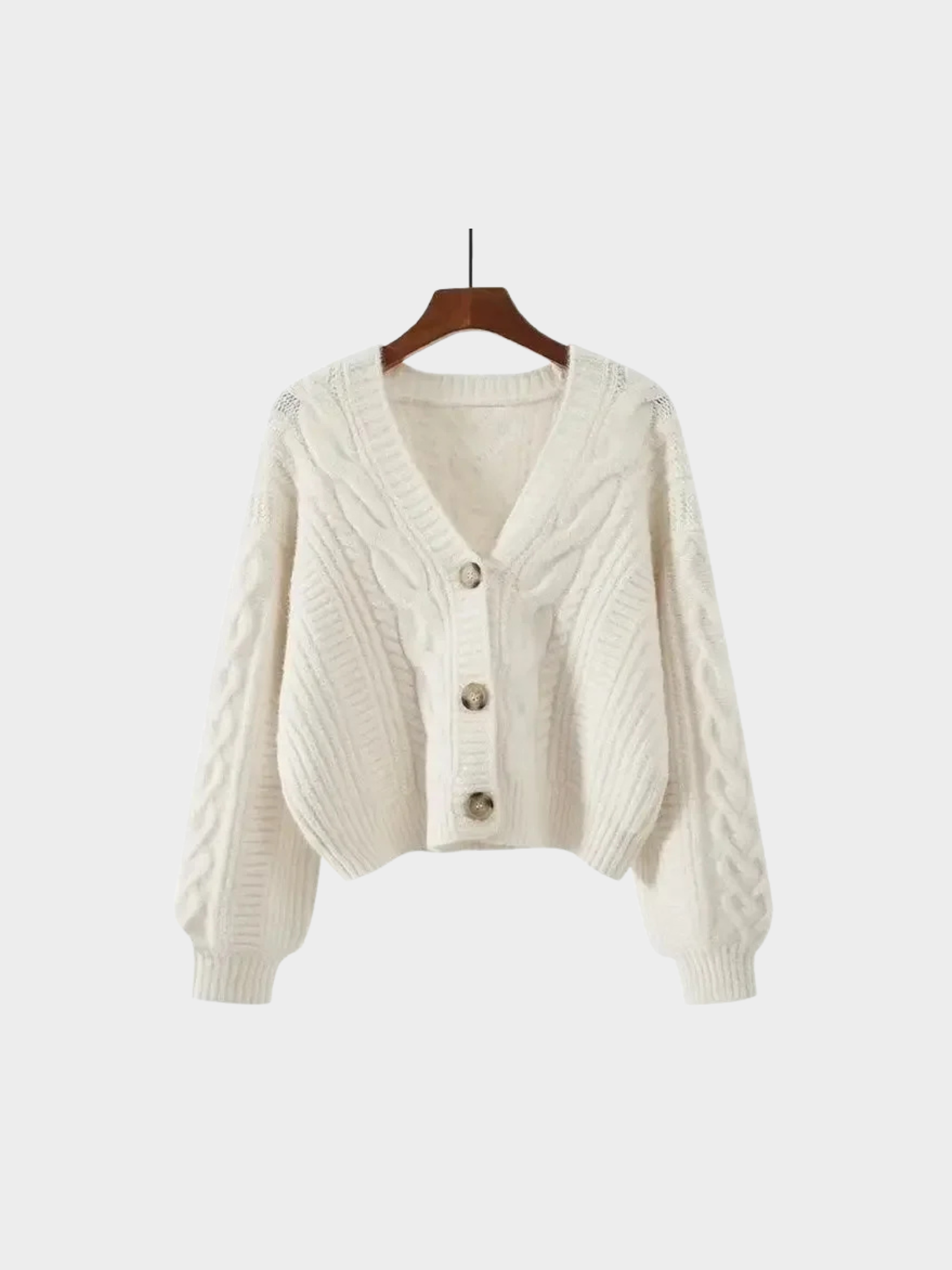 Women’s Knit Cardigan with V-Neck and Button Closure