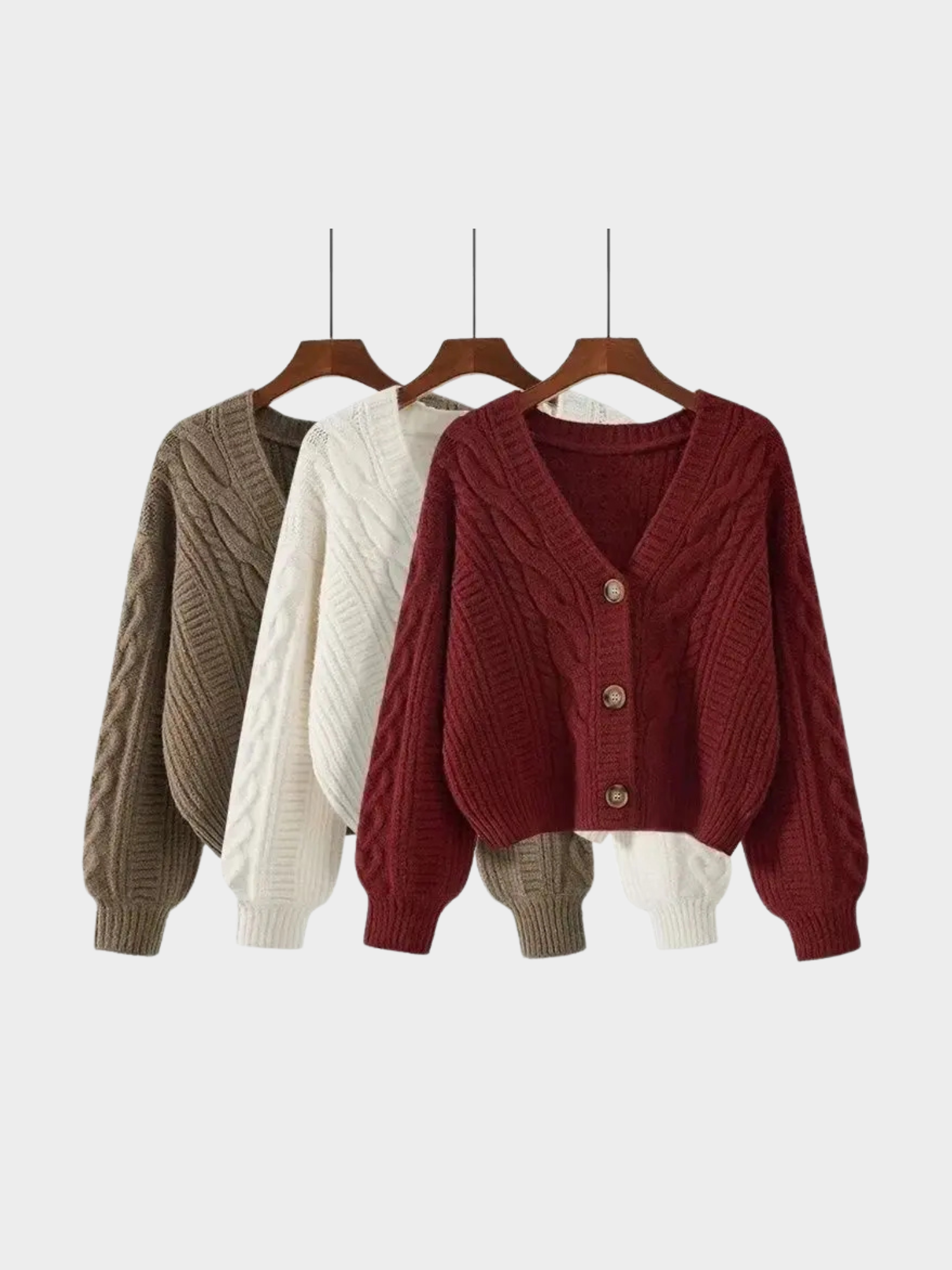 Women’s Knit Cardigan with V-Neck and Button Closure
