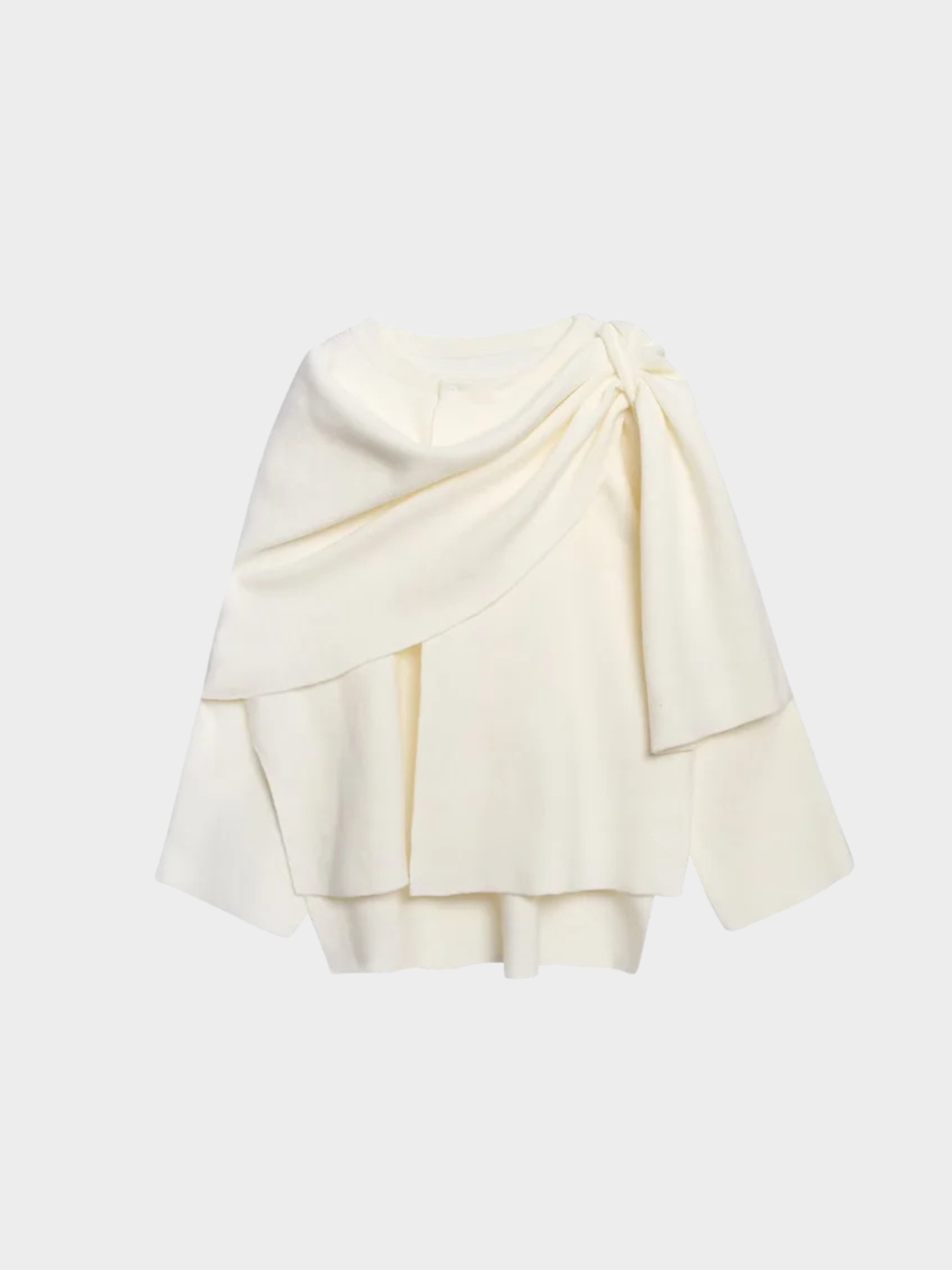 Women’s Knit Poncho with Draped Neckline