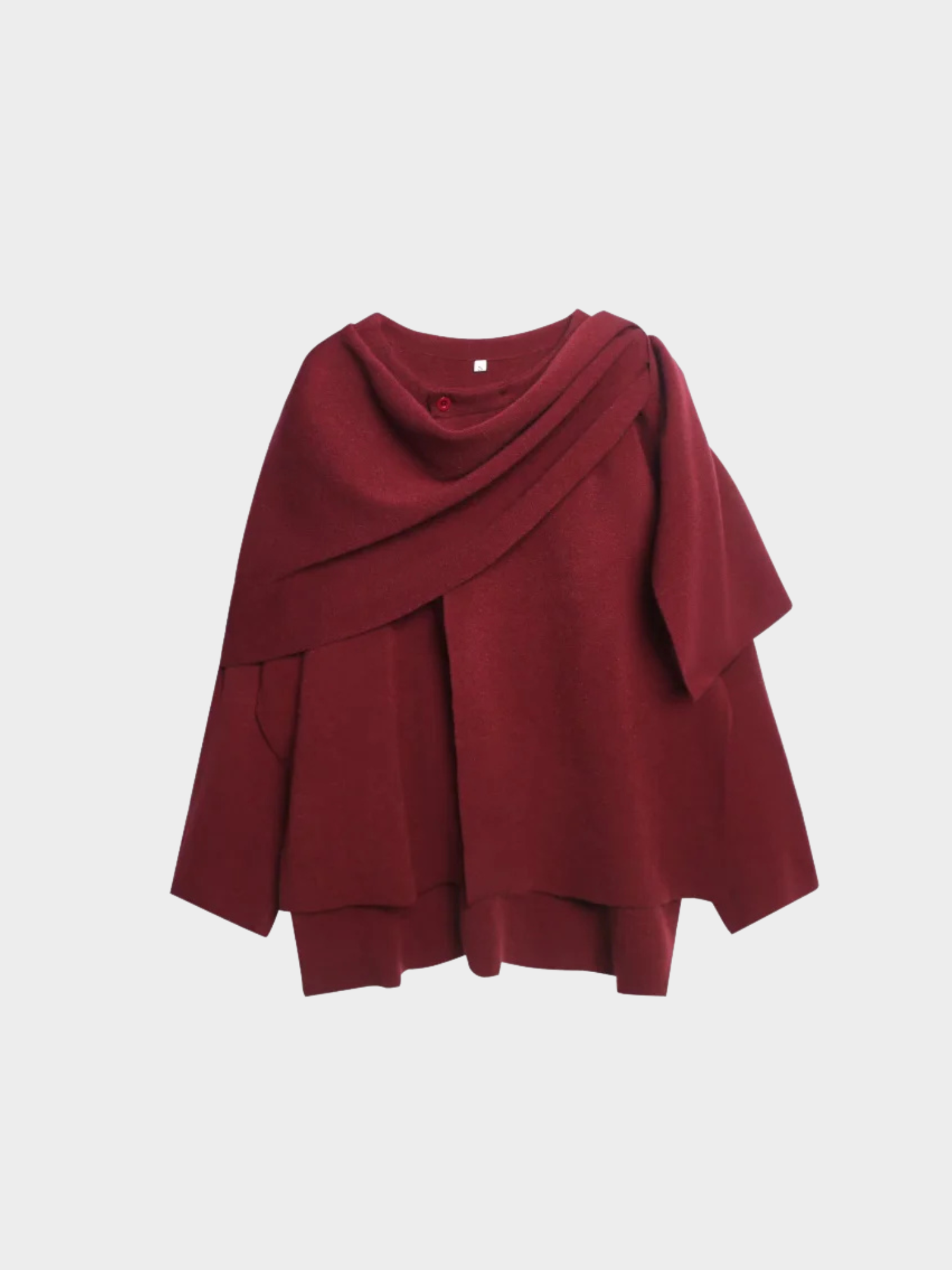 Women’s Knit Poncho with Draped Neckline