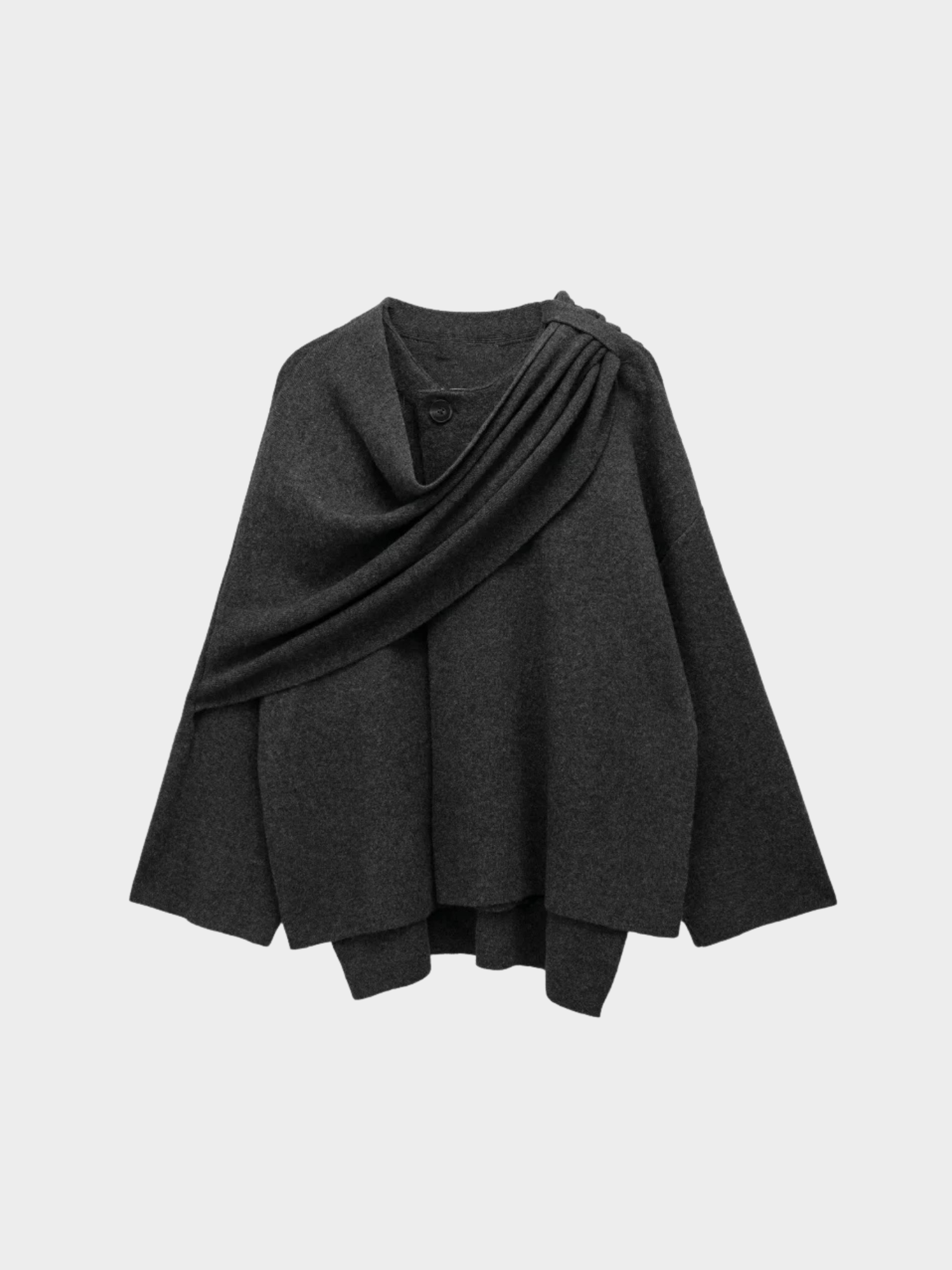 Women’s Knit Poncho with Draped Neckline