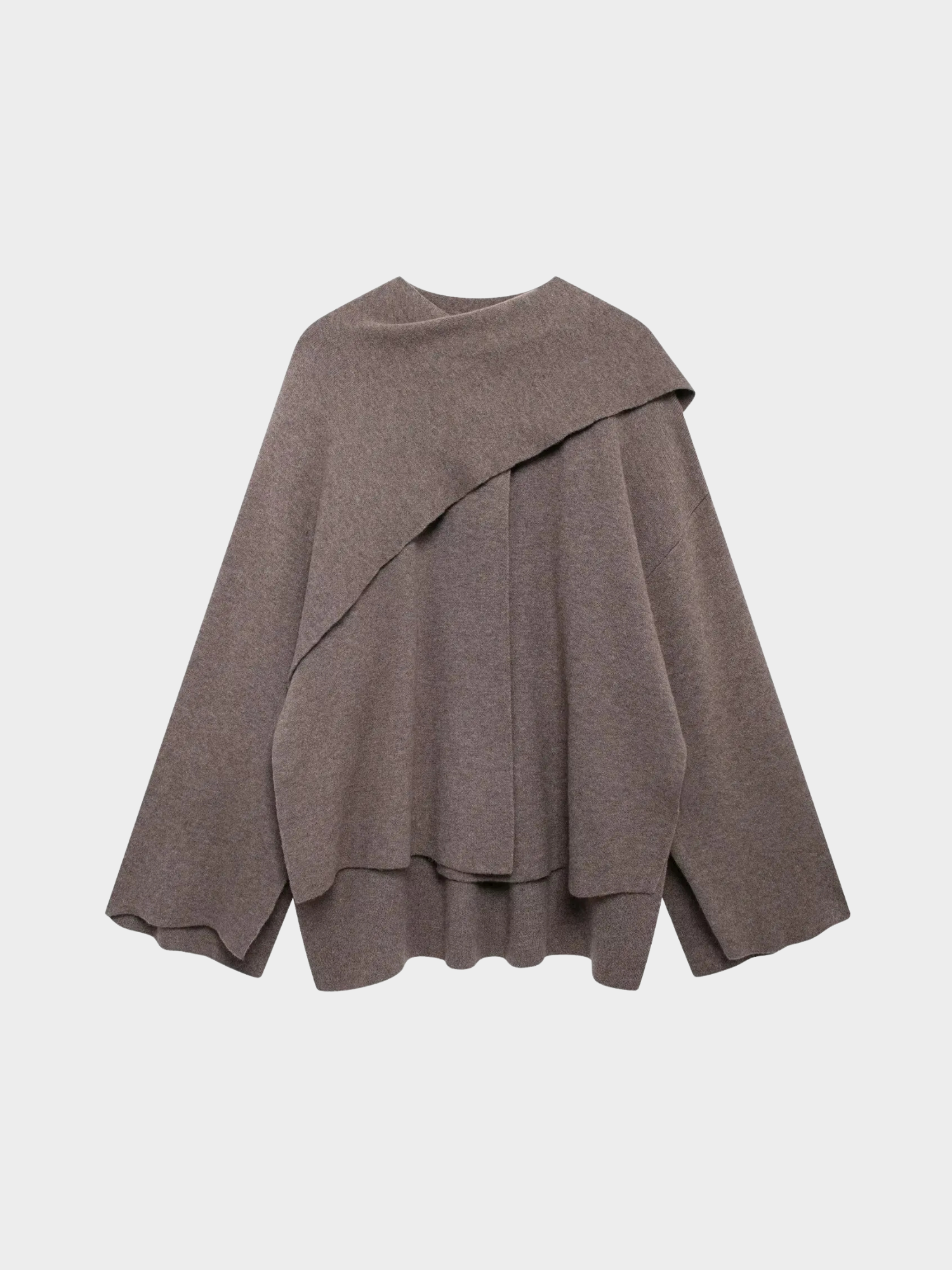 Women’s Knit Poncho with Draped Neckline