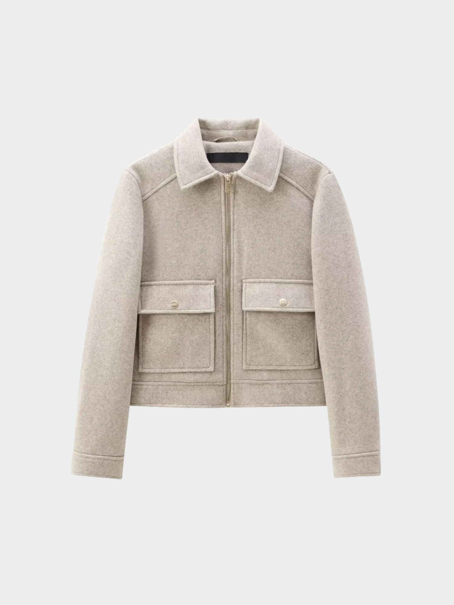 Women’s Zip-Up Jacket with Turn-Down Collar